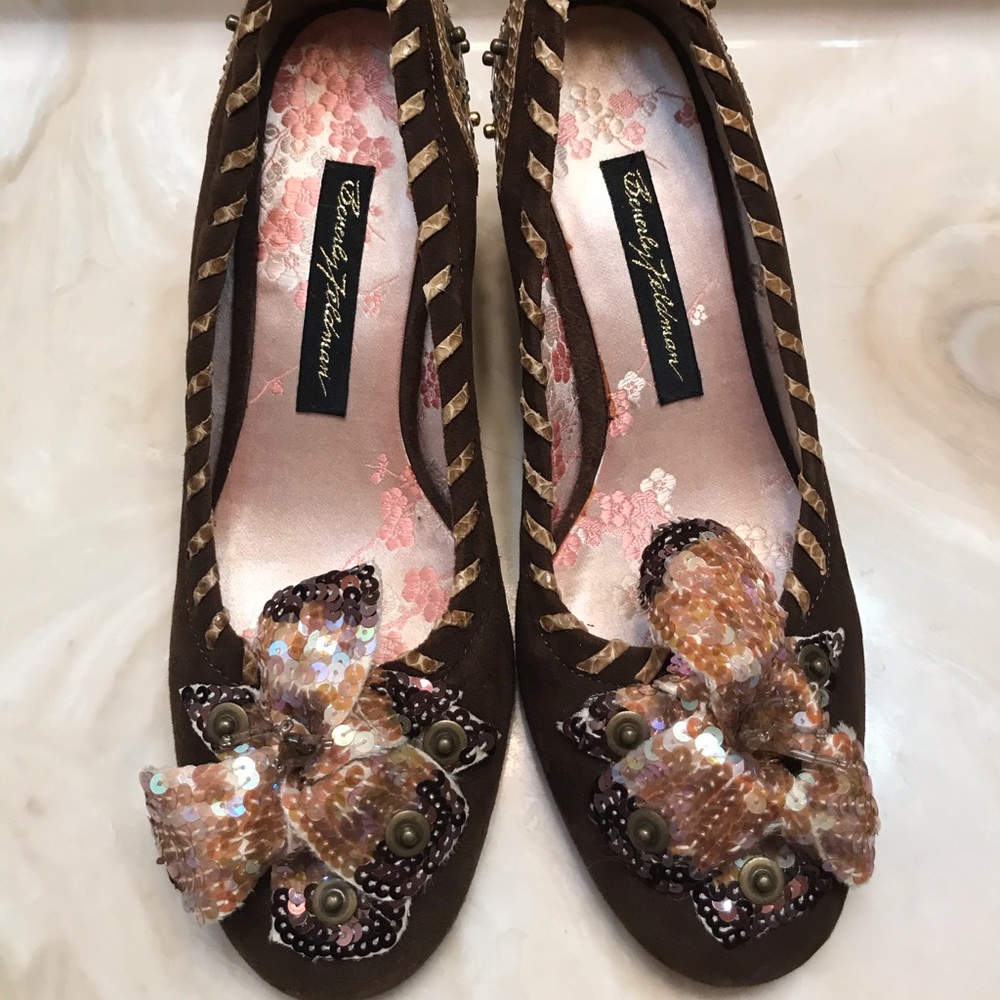 Beverly Feldman Embellished Heels size 5 1/2